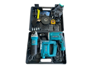 Set polizor unghiular 3 în 1, burghiu și ferăstrău KraftMaster cu scule