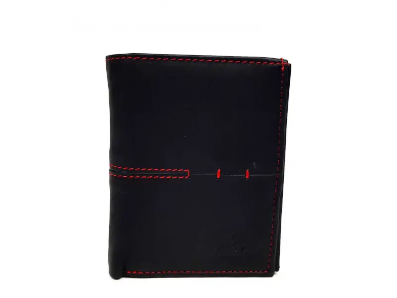 Portofel vertical bărbătesc cu roșu