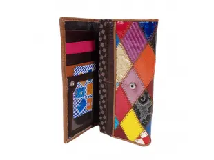 Portofel din piele multicolor