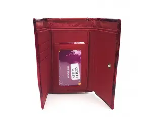 Poșetă de damă din piele lăcuită - fluturi roșii