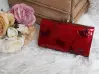 Poșetă de damă din piele lăcuită - fluturi roșii