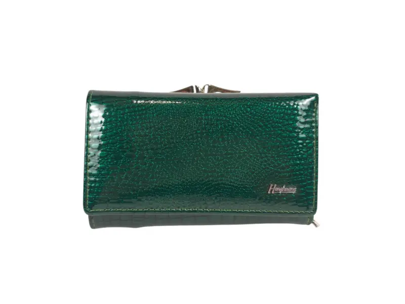 Poșetă medie verde din piele lăcuită Poșetă medie verde din piele lăcuită