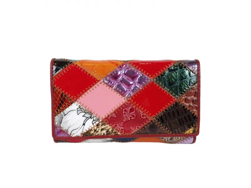 Poșetă mică din piele multicoloră