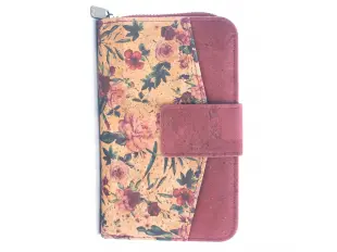 Poșetă elegantă din plută pentru femei cu flori