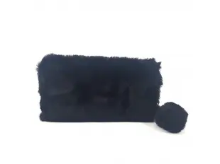 Poșetă neagră cu puf