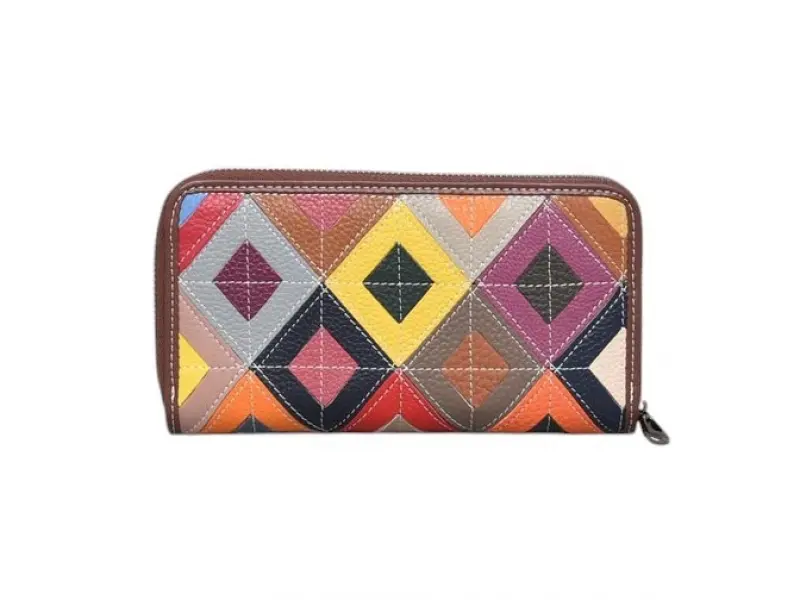 Portofel din piele multicolor - Lono