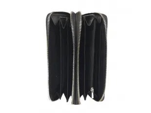 Portofel negru de damă cu două fermoare