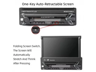 Radio multimedia cu afișaj pop-up, Android 15 MOSFET 50Wx4, 7 inch