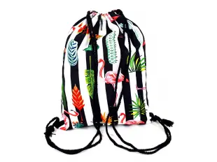 Pătură cu dungi albe și negre cu flamingo