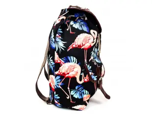 Rucsac negru de vară - flamingo