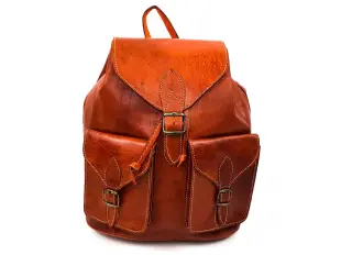 Rucsac de damă din piele lucrat manual - Maroc