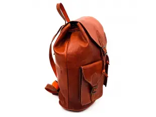 Rucsac de damă din piele lucrat manual - Maroc