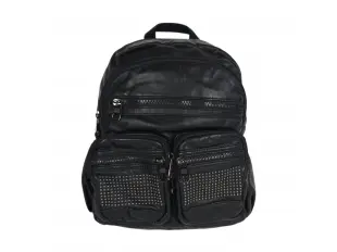 Rucsac negru din piele fiartă