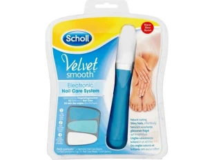 Pilă electrică pentru unghii Scholl Velvet Smooth Electronic Nail System cu 3 accesorii