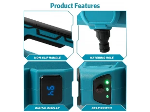 Aparat de spălat cu presiune fără fir cu afișaj, duză 6 în 1 și două baterii de 36V 8Ah KraftRoyal