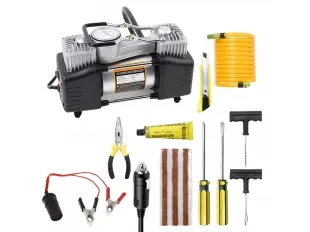 Compresor auto cu valiză + kit de reparare anvelope
