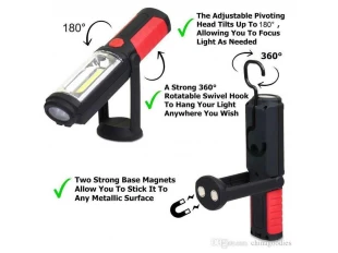 Lampă de urgență LED reîncărcabilă 1+1 COB USB