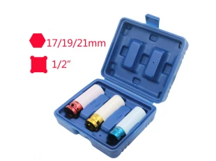 Set chei tubulare de impact 3 buc 1/2 CR-MO 17 mm, 19 mm, 21 mm