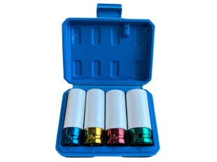 Set chei tubulare de impact 4 buc 1/2 CR-MO 17 mm, 19 mm, 21 mm, 22 mm