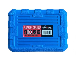 Set chei tubulare de impact 4 buc 1/2 CR-MO 17 mm, 19 mm, 21 mm, 22 mm