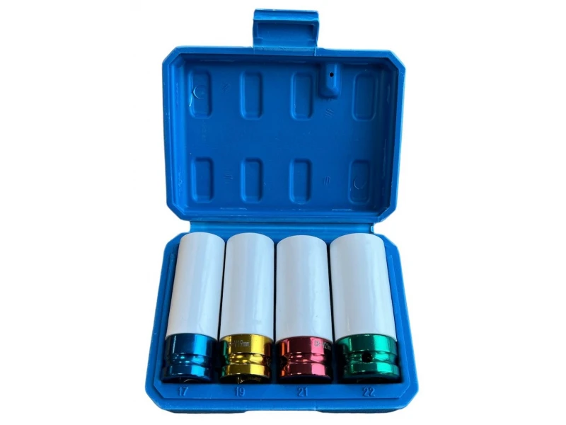 Set chei tubulare de impact 4 buc 1/2 CR-MO 17 mm, 19 mm, 21 mm, 22 mm