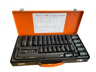 Set chei tubulare de impact KRAFTROYAL, 27 bucăți, 1/2, 8 – 24 mm - Adânci și scurte