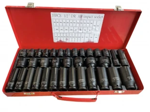 Set chei tubulare de impact KRAFTROYAL, 35 bucăți, 1/2, 8 – 32 mm - Adânci și scurte