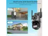 2 buc. Cameră duală rotativă WiFi AI pentru exterior, 8MP, cu două obiective, ICSee, neagră
