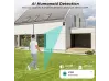 2 buc. Cameră duală rotativă WiFi AI pentru exterior, 8MP, cu două obiective, ICSee, neagră