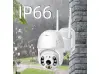 2 buc. Cameră WiFi rotativă AI pentru exterior 5MP, ICSee, albă