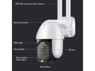 CAMERĂ WIFI FULL HD IMPERMEABILĂ, 2.0MP, 68 LED-uri, ROTATIVĂ LA 320° CU URMĂRIRE A MIȘCĂRII