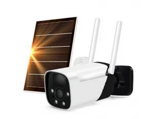 Cameră wifi wireless pentru supraveghere exterioară cu baterie și panou solar 3MPX, ICSee, Negru