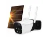 Cameră wifi wireless pentru supraveghere exterioară cu baterie și panou solar 3MPX, ICSee, Negru