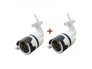 Set de 2 camere WIFI LYLU pentru instalare exterioară cu 4 diode, vedere nocturnă Full HD