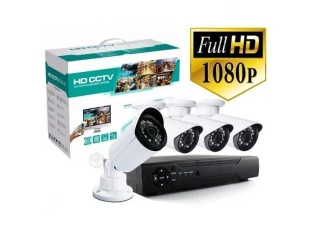Set de 4 camere pentru supraveghere video interior/exterior FULL HD AHD + DVR cu conexiune la internet CCTV