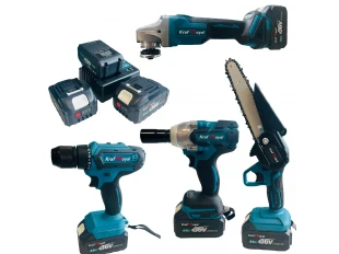 Set de mini tăietor fără fir, polizor unghiular, cheie și șurubelniță 36V cu 3 baterii 8Ah și încărcător KraftRoyal