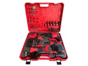 Ciocan perforator, polizor unghiular, cheie și șurubelniță cu 3 baterii 36V 8Ah și încărcător KraftRoyal