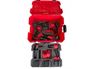 Ciocan perforator, polizor unghiular, cheie și șurubelniță cu 3 baterii 36V 8Ah și încărcător KraftRoyal