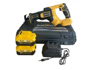 Ferăstrău sabie fără fir KraftRoyal 36v cu 2 baterii 8ah, încărcător și geantă