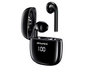 Căști wireless AWEI T28P, Bluetooth 5.0, TWS, negre