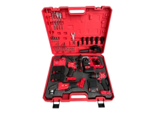 Set ciocan, polizor unghiular, cheie și șurubelniță fără fir cu 3 baterii 36V 8Ah și încărcător KraftRoyal