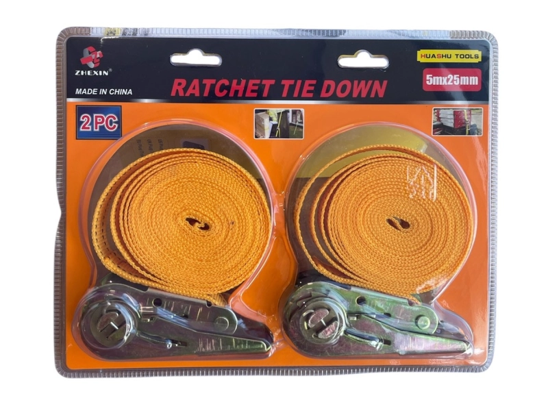 Set de 2 curele cu clichet 5m, 255mm Set de 2 curele cu clichet 5m, 255mm - HAUSHU TOOLS 3302