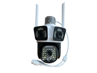 Cameră triplă WiFi rotativă pentru exterior, 12MP, cu AI, trei obiective și 50 de diode, ICSee, albă Cameră triplă WiFi rotativă pentru exterior, 12MP, cu AI, trei obiective și 50 de diode, ICSee, albă - produs similar