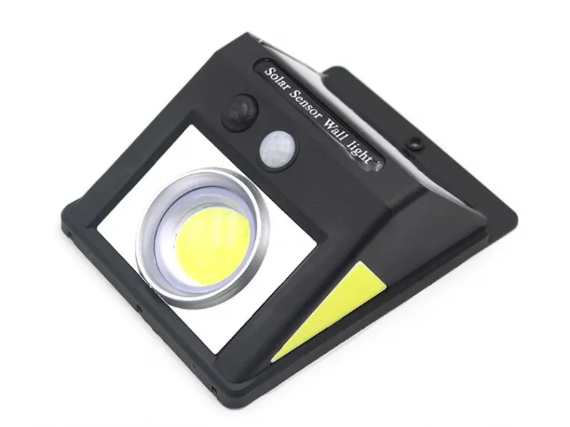 Lampă solară LED de exterior CL-2566A cu senzor de mișcare, spot pe ușă și lupă, lumini laterale - Leadleds 1422-lens