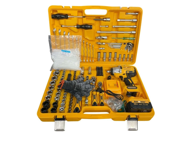 Trusă de scule profesională 499 buc. cu cheie electrică fără fir KraftMaster 36V 10Ah - KraftMaster 3334