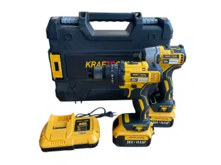 Set șurubelniță de impact fără fir, fără perii, 36V, 8Ah, KraftRoyal - Galben Set șurubelniță de impact fără fir, fără perii, 36V, 8Ah, KraftRoyal - Galben